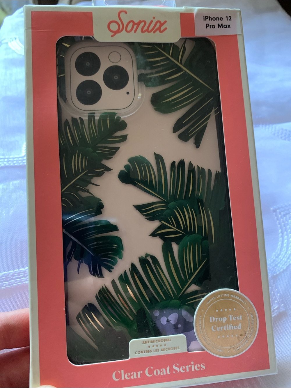 Sonix iPhone 12 Pro Max Case - Green Palm Leaf Clear Coat